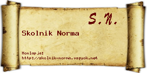 Skolnik Norma névjegykártya